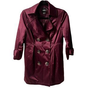 XOXO Trench Coat Womens Size Medium classy Double Breasted Jacket purple Y2K